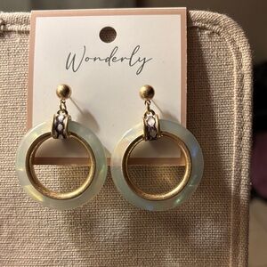 Wonderly Gold and Green Circle Earrings